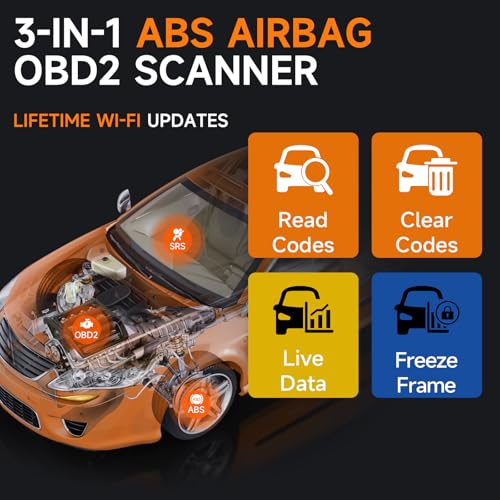 FOXWELL NT630 Plus ABS/SRS OBD2 Scanner, ABS Auto Bleed, Oil EPB SAS Resets | Brake & airbag scanner with read/clear codes, ABS bidirectional tests, live data, 10 OBD2 modes, AutoVIN and WiFi updates