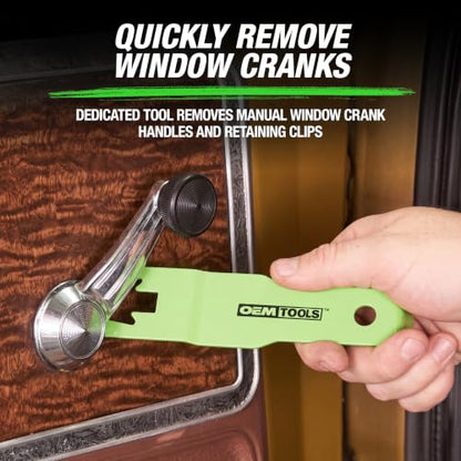 OEMTOOLS 6 Piece Car Trim Removal Tool Kit for Upholstery and Clip Removal | Rubberized Comfort-Grip, Designed to Reduce Damage, For Interior and Exterior Trim, Removes Manual Window Crank Handles - style: 6-Pc Trim and Upholstery Removal Kit