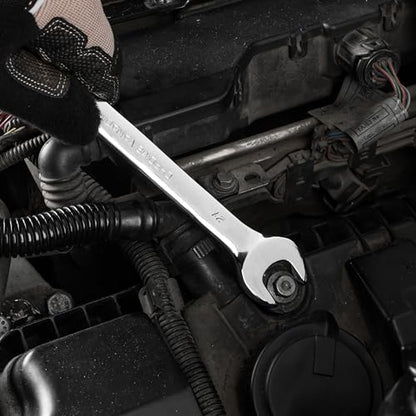 DURATECH 21mm Combination Wrench, Metric | CR-V Constructed, Mirror Polish, 12-Point, 15-Degree Offset - size: 21 mm