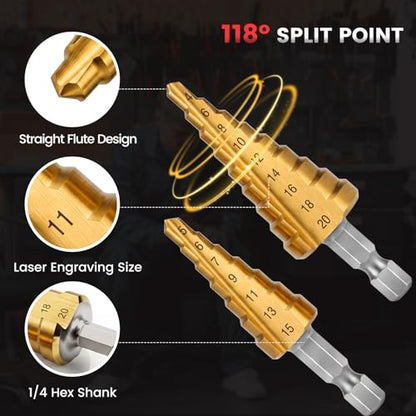 Rivet Nut Tool, 16" Heavy Duty Rivnut Tool Kit with 15PCS Metric/SAE Mandrels, 290PCS Rivet Nuts, 2 Step Drills, Wrench, Gloves & Carrying Case, Auto Release Nut Design - size: With 15 Mandrels 290 Nuts & 2 Step Drills