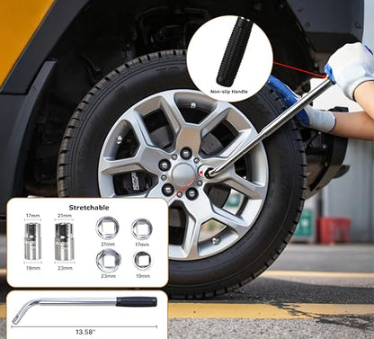 LARBANKE Car Jack Kit, 2.5 Ton (5511lbs), 16.5'' Portable Non-Slip Scissor Lift Jacks, Car Jack 8 Piece Set with Ratchet and Tire Replacement Kit for Sedan, MPV, SUV