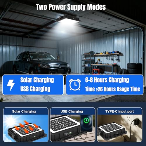 600W Solar 52000MAh Rechargeable Work Light, 600 LED 52000LM Portable Flood Light with Stand＆infinitely dimmable Function, IP66 Waterproof 3 Modes LED Job Site Lighting Flashlights for Mechanic Car - color: Black