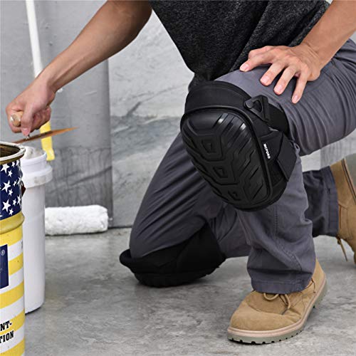 Professional Knee Pads for Work – Breathable Heavy Duty Construction Pads With Foam Padding for Construction, Gardening, Flooring with Adjustable Non-Slip Straps (1)