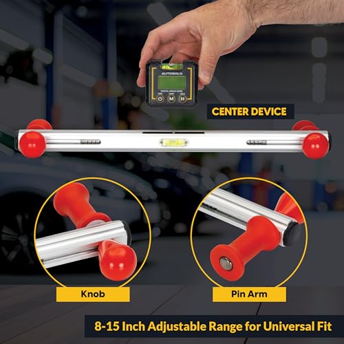 Steering Wheel Level Alignment Tool with Digital Angle Level - Spring Loaded Universal Fit 8-15 Inch Steering Wheels - size: Steering Wheel Level with Digital & Torpedo Levels