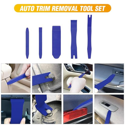 GOOACC 6PCS Auto Trim Removal Tool Kit No-Scratch | Removal Tool Kit for Car Audio Dash Panel Window Molding Fastener Remover Tool Kit-Blue - color: Blue, size: 6PCS Trim Removal