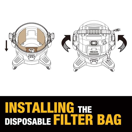 4 PACK DEWALT Dust Bags DXVA19-4101, DEWALT Vacuum Bags for 6-10 Gallon Wet/Dry Vacuum, Shop Vac Bag Compatible with DXV06P DXV09P DXV09PA DXV10P DXV10PL DXV10S DXV10SA DXV10SB - size: 4 PACK