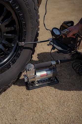 VIAIR 400P - 40045, Automatic Function Portable Compressor Kit, Tire Pump, Truck/SUV Tire Inflator, Silver, For up to 35 Inch Tires - style: Portable