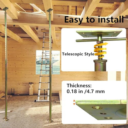2 Pack 59" - 100" Adjustable House Floor Screw Jack Post for Leveling | 8ft Floor Joist Support Jack Pole Rod, Fit for Basement Ceiling Crawlspace Beam Roof Wall Stair - size: 59-100 inch