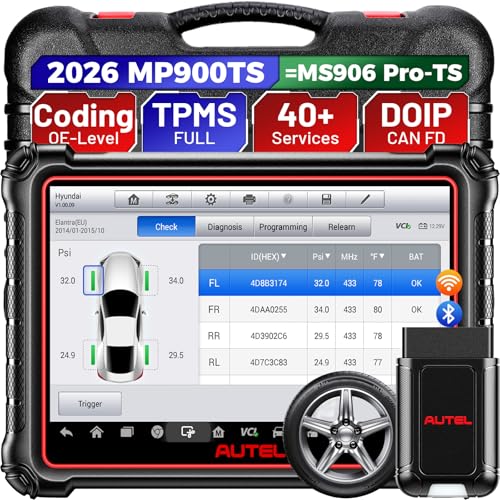 Autel MaxiPRO MP900TS Scanner: 2026 8in MP900-TS up of MaxiSYS MS906 PRO MS906TS MP900BT MK900-TS, Full TPMS as MS906 Pro-TS, Car Bidirectional Scan Tool, 40+ Service, All System, CAN FD&DOIP, OS 11.0