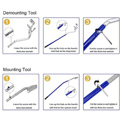 TUFFIOM Tire Mount Demount Tool Kit Steel Manual Tire Changer w/Bead Keeper, Tubeless Truck Bead Breaker, 17.5''-24'', Assembly Tool Equipped, Blue - color: Blue