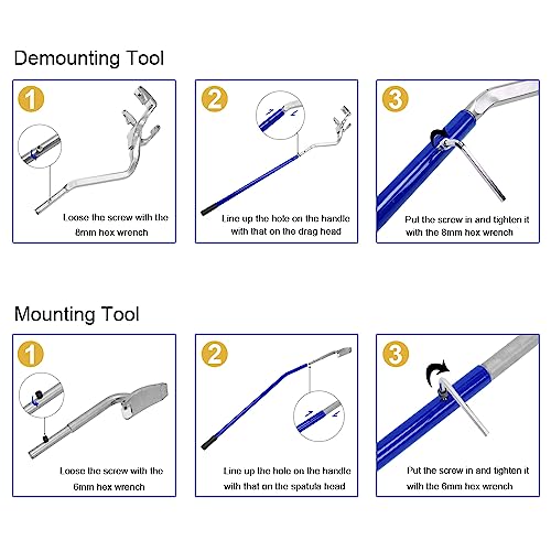 TUFFIOM Tire Mount Demount Tool Kit Steel Manual Tire Changer w/Bead Keeper, Tubeless Truck Bead Breaker, 17.5''-24'', Assembly Tool Equipped, Blue - color: Blue