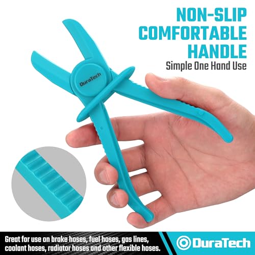 DURATECH 6-Piece Hose Clamp Pliers Set, Pinch Clamp Pliers, Blue | Ideal for Flexible Hoses, Fuel, Gas, Brake & Radiator Lines - size: 6-Piece, style: Straight（Blue）