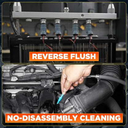 Fuel Injector Cleaner Machine, 4 Cylinder 9 Test Modes Auto Fuel Injector Tester and Cleaner Kit, Ultrasonic Cleaning Kit for 5V to 12V Motorcycle Car Injectors