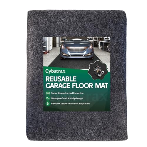 Oil Spill Mat - 96" x 60" Absorbent Oil Garage Floor Mat for Under Car - Protect Driveway from Drips, Spills, Stains, Reusable & Durable Garage Floor Protection Mat with Waterproof Backing - color: Charcoal, size: 5' x 8'