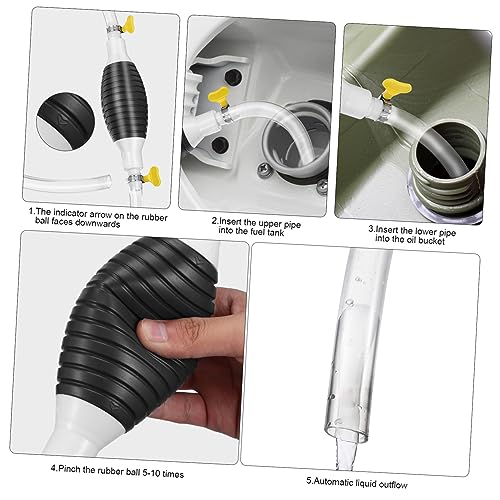 Manual Transfer Pump Kit 1 Set Siphon Hose and Check Valve for Fuel Extraction Portable Hand Pump for Automotive and Home Use