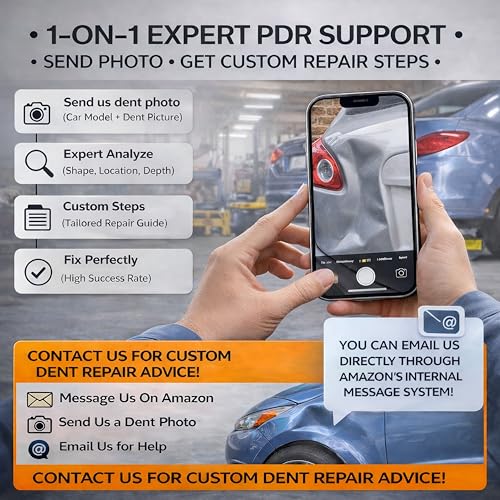 Super PDR Paintless Dent Repair Kit 148PCS Dent Puller Kit with LED Light Board Can Removal 99% of Car Dents in 30 Minutes for Repair Work of Big Dents, Small Dents, Door Ding, Creases and Hail Damage