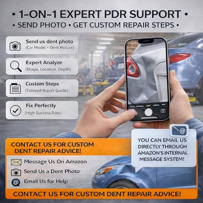 Super PDR Paintless Dent Repair Kit 148PCS Dent Puller Kit with LED Light Board Can Removal 99% of Car Dents in 30 Minutes for Repair Work of Big Dents, Small Dents, Door Ding, Creases and Hail Damage