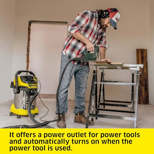 Kärcher Shop Vacuum WD 6 P S, 7.9 Gal, 6.2 Peak HP, 37 ft Reach, Wet Dry Vacuum Cleaner, Heavy Duty, Blower Function, Crevice Tool, Floor Nozzle Great for DIY Projects and Workshops - style: WD 6 P S