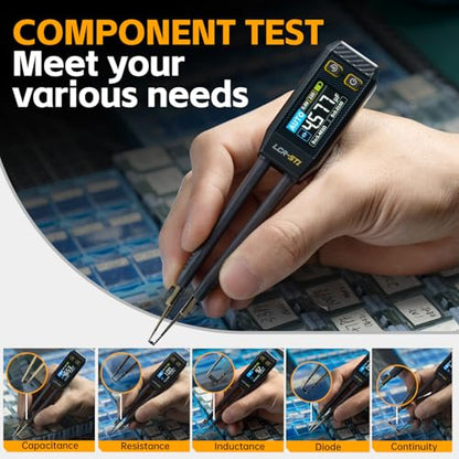 FNIRSI LCR-ST1 10kHz LCR Meter Tweezers, Smart SMD Component Tester | Auto Recognition, D/Z/Q/R ESR, Data Export, for Capacitance Resistance Inductance Diode Continuity Electronics Circuit Board
