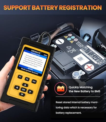 OBD2 Scanner for Jaguar Land Rover Full System Diagnostic Tool | OBDMATE OM501 Car Scanner with Oil Reset Battery Register...Full OBDII Functions Read&Erase Fault Codes, Free Software Update