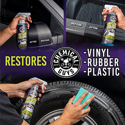 Chemical Guys, Galactic Black Wet Look Tire Shine Spray, High Gloss, 16 oz | Sprays on evenly and dries to the touch without sling, leaving a durable finish that holds up through rain and washes - size: 16 Fl Oz