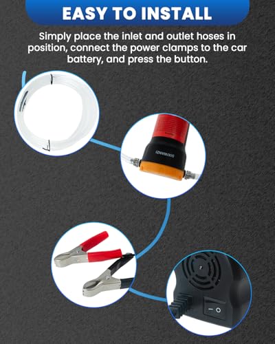 SIXIWANZI 12V 60W Oil Extractor Pump, Oil Extractor for Boat, Motorcycle, Car and lawn Equipment