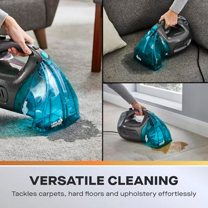 Hausmeister Hydroflex Carpet Cleaner Machine, Upholstery Cleaner Machine for Couch, Car Seats & Pet Stains, 500W Powerful Handheld Deep Cleaner with 3 Brush Heads (Machine + 0 solution) - size: Machine + 0 solution