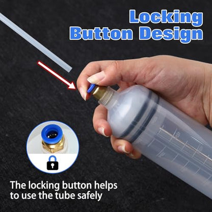 Fluid Extractor 500cc Oil Extractor Pump Fluid Pump for Automotive Applications, Fluid Syringe Pump Manual Suction Vacuum Fuel Car Transfer Siphon Pump for Cars Brake Fluid Removal Oil Change - size: 500CC