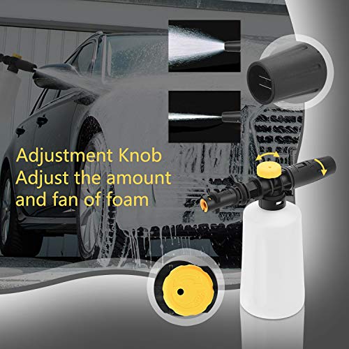 FUNTECK Foam Cannon Lance for Karcher K2-K7 Pressure Washer | Adjustable Soap Dispenser for Cleaning Vehicles, Cars, Motorcycles and Bikes, 700 ml