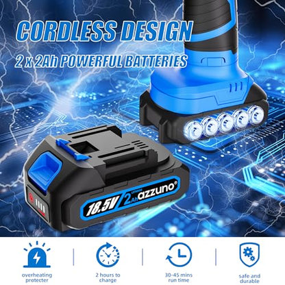 Cordless Car Buffer Polisher, 2x2Ah 21V Batteries 6'' Car buffer Waxer Kit, 6 Variable Speed 5500RPM Orbital Polisher, 5 Kinds Pads Polisher for Car Detailing, Boat Sanding, Scratch Removing