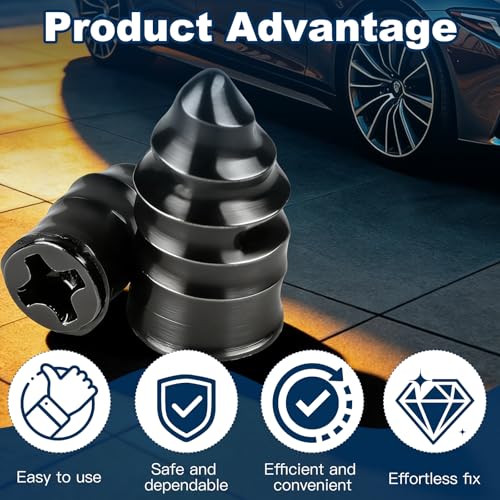 60PCS Tire Repair Rubber Nail Kit Screw-in Tire Plugs with Screwdriver Portable Emergency Puncture Repair Tool for Car Motorcycle Truck and Tractor