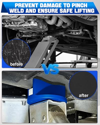 Magnetic Pinch Weld Jack Adapter, Blue, One Pack | Aluminum, Slotted Jack Pad, Universal Jack Puck, For Floor Jack, Safe Lifting for Cars SUVs Trucks - color: Blue