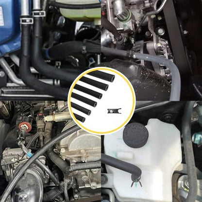 Unicaravan Silicone Vacuum Hose Kit 3.3FT 6PCS Vacuum Lines Automotive Kit 1/8" 5/32" 3/16" 1/4" 5/16" 3/8" With Tube Cutter, Matte Black Tubing, Automotive Marine & Industrial Use - size: 6Size(1/8"~3/8") - 3.3FT + tube cutter