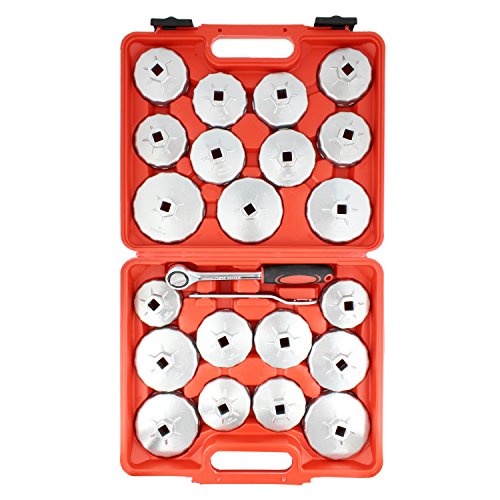 ABN 23 Piece Oil Filter Cap and 1/2in Socket Wrench Removal Tool Set