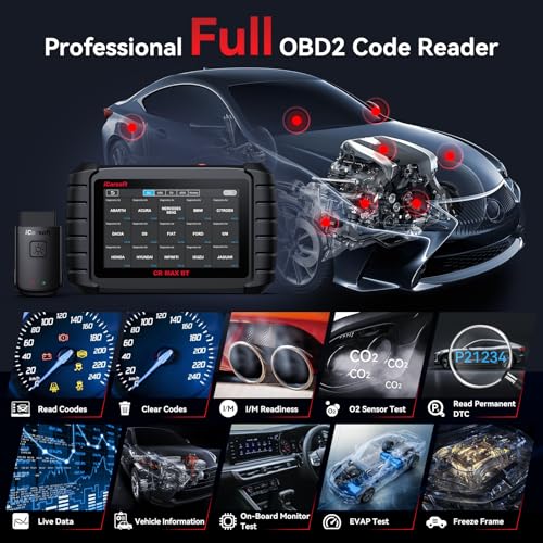 iCarsoft CR Max BT (Enhanced) Wireless Bidirectional Diagnostic Tool, ECU Adaptation/Teach-in, 49+ Reset All System Touchscreen Battery Registration ECU Coding OBD2 Scanner with 38Pin + 20Pin Adapter - style: Enhanced CR MAX BT Diagnostic Tool