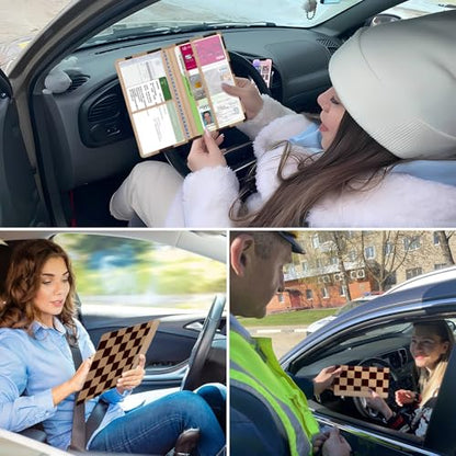 Car Registration and Insurance Holder, with Magnetic Closure for License, Cards and Documents, All Vehicle Needs and Car Accessories (Plaid-Brown) - color: Plaid-Brown