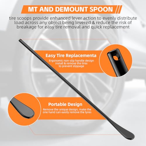 2 Pack 38 Inch & 30 Inch Tire Crowbar Spoon Set, Forged 40Cr Steel Tire Mount & Demount Pry Bars, Heavy Duty Tire Changing Tools for Car Truck SUV Bus Taxi Motorhome - size: 2 Pack 38 "x 30"