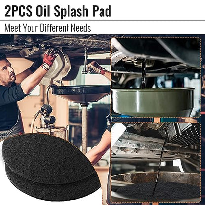 Saillong 2 Pcs 18'' Round Oil Drain Splash Pad, No Splatter Pad Fit 1.5-20 Gal Oil Drain Pan, Anti Splash Oils Change Mat for Car Changing Oils Transmission Drains Pan