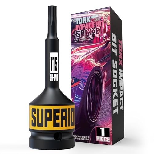 1/2" Drive T15 Torx Bit Socket, Star Bit Socket, CR-MO Steel, Motorcycle, Bicycle Machinery Repair - size: 1/2" T15 Deep
