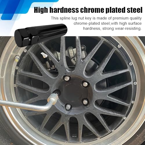 7 Spline Lug Nut Socket, Wheel Lock Key Replacement for Aftermarket 7 Spline Lug Nut, Drive Tuner Replacement Socket Key Tool Compatible with 19mm 3/4" 21mm 13/16" Hex Socket Wrench (7 Spline)
