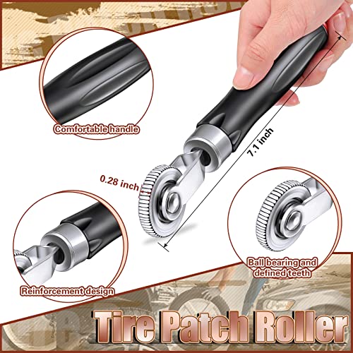 Tallew 2 Pieces Tire Patches Tools, Tire Patch Roller and Tire Buffer Wheel, Tire Repair Grinding Head Buffing Wheel for Air Tire Buffer (42 mm)