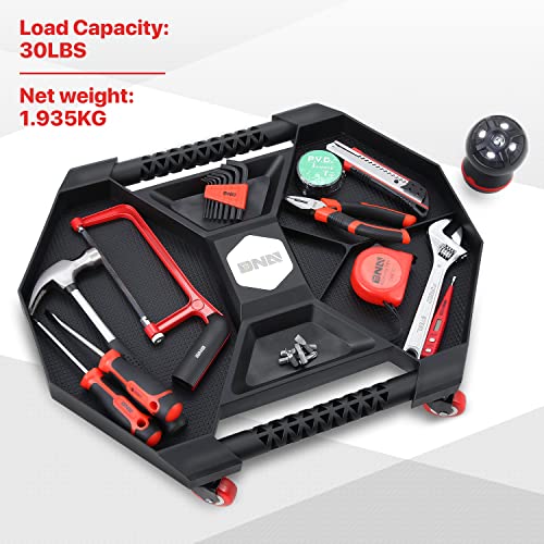 DNA MOTORING TOOLS-00200 Automotive Rolling Tool Creeper with Lamp, 4 X 2 Swivel Casters, 30 lbs Load Capacity, Black