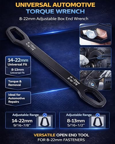 Universal Car Torx Wrench, Universal Self Adjusting Wrench, Double Ended Torx Wrench, Adjustable Double-Sided Wrench, 8-22mm Universal Wrench Receive for Home Car Repair (Set 2(4pcs)) - color: Set 2(4pcs)