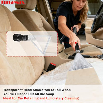 TunaMax Universal Work with All Shop Vacs Extractor Attachment with 1-1/4" & 1-7/8" & 2-1/2" Three Adapters for Upholstery & Carpet Cleaning & Auto Detailing, Large 7-1/2" Width Clear Head - size: Large