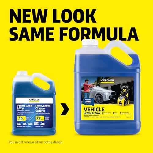 KÄRCHER Vehicle Wash and Wax, Pressure Washer Detergent | Cleans Cars, Bikes, Trucks, Boats and More, Highly Concentrated, Makes up to 40 gal of Cleaner - style: Vehicle Wash & Wax