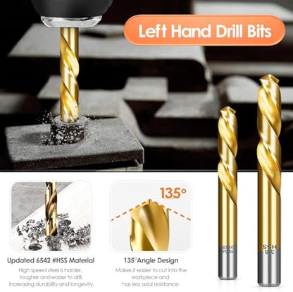 49PCS Screw Extractor Bolt Extractor Set with Left Hand Drill Bit Set, Multi-Spline Easy Out Broken Bolt Kit, Bolt Remover for Broken Stripped Rounded-Off Bolts Rusted Nuts Screws - size: 49PCS