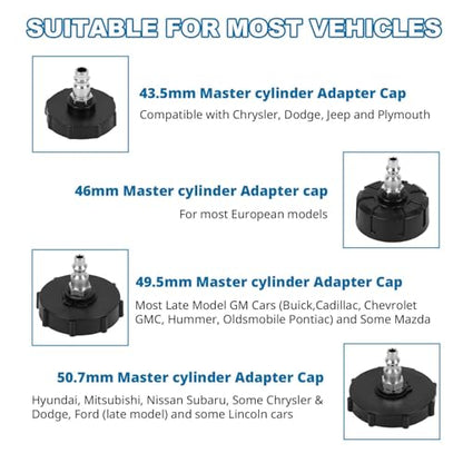 3L Manual Brake Bleeder Fluid Pump with 4 Master Cylinder Adapters and 1L Brake Bleeder Bottle Suitable for Most Vehicles One-Person Operation (7pieces) - color: 7pieces