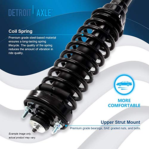 Detroit Axle - 2 Rear Ready Struts for 1996-2000 Honda Civic 1997-2000 EL, Complete Struts & Coil Spring Assembly 1998 1999 Replacement Quick Install Ready Struts Shocks - size: 171292 x2/PAIR
