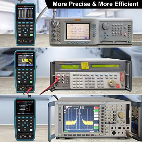 HANMATEK 3 in 1 Handheld Oscilloscope Multimeter 100Mhz Waveform Generator Oscilloscope with 2 Channels 3.5" TFT, HO102S Professional oscilloscope Multimeter with Memory Function - style: 100 Mhz+Generator