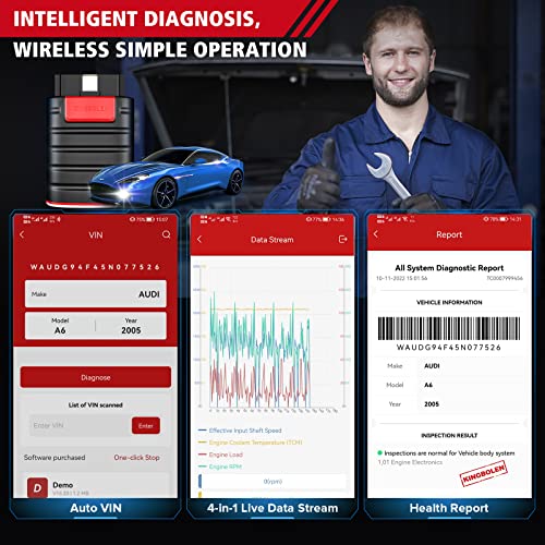 KINGBOLEN Ediag OBD2 Scanner Bluetooth, Bidirectional Scanner All System Diagnostic Tool for iOS & Android, Active Test,15+ Reset Function, FCA AutoAuth, 1 Year Update | All Software 1 Year Update For iOS & Android, Active Test Code Reader with ECU Functi